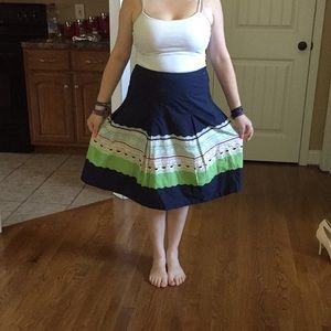 Talbots blue patterned skirt